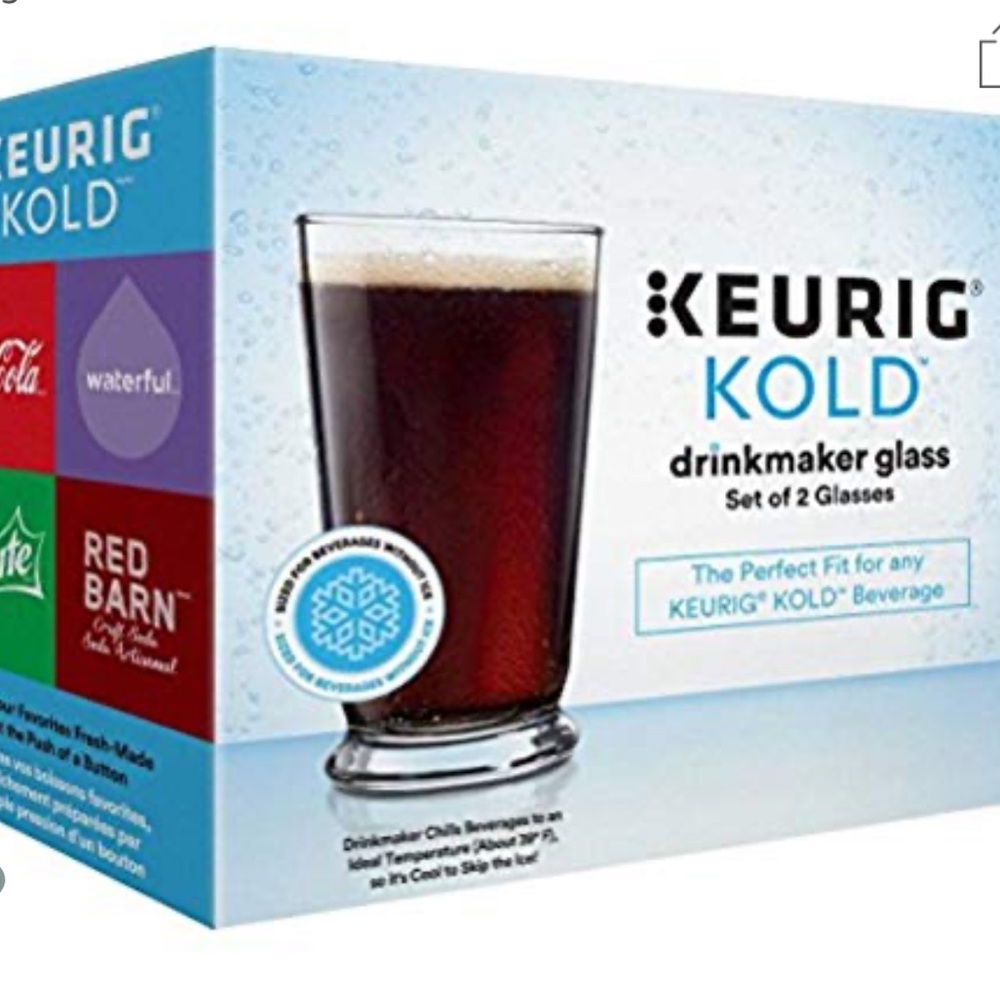 Keurig Glasses, 2 Glasses per Box.